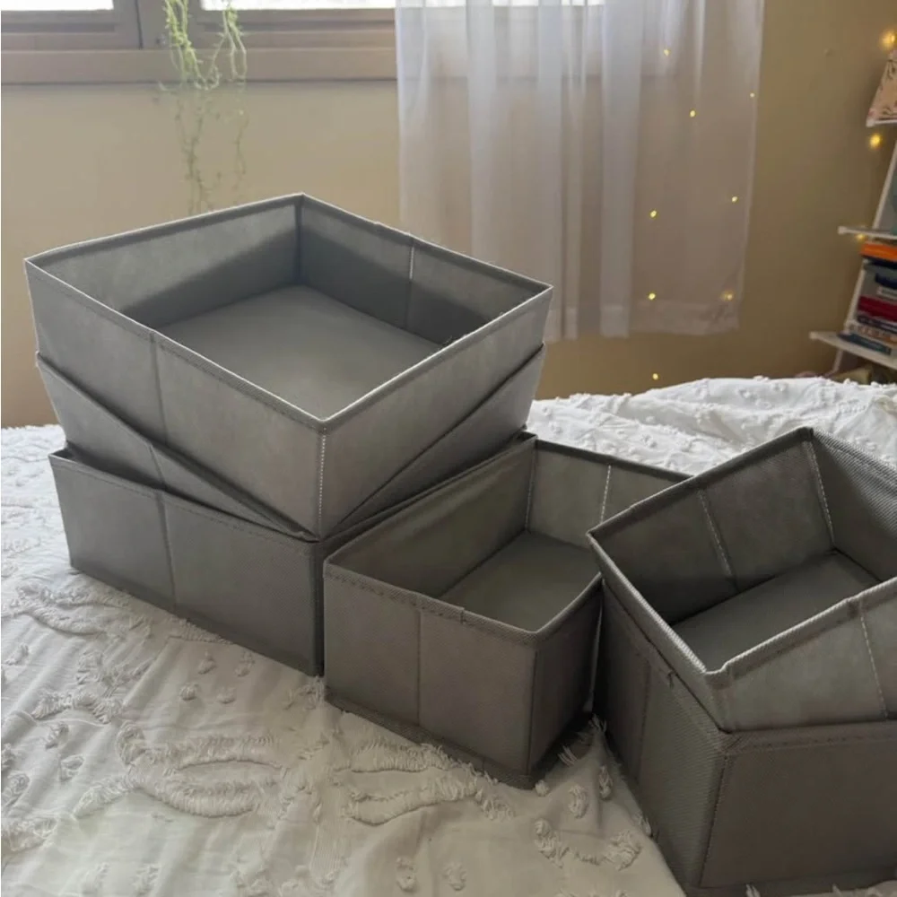 Gray Fabric Storage Organizer Set
